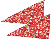 MINAOLULUS 2pcs Christmas Bib Pet Scarves for Christmas Pet Triangle Bibs Christmas Pet Scarves Christmas Bandanas for Dogs Cats Pets Kerchief Pets Bandanas Pet Dog Scarves Polyester Red