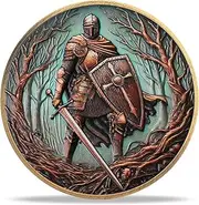 Withered Forest Knight Cross Challenge Coin | Chivalric Valor & Sacred Shield Medallion | Withered Forest Knight Historical Token | Commemorative Gifts for Collectors, Historians, and Enthusiasts