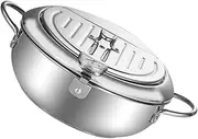 Alipis Japanese Pot Deep Fryer Stove Top Tempura Pot Oil Filtration System Small Fryer for Chicken Vegetables Easy to Clean