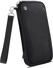 [WALNEW] Passport Holder Travel Family for 10, RFID-Blocking Wallet and Document Organizer Passports with Zipper, for Cards, Boarding Passes, Money, Tickets, Travel Essentials, Black, Classic
