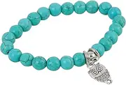 [American Coin Treasures] Owl Charm and Beaded Stretch Bracelet