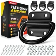 4PCS Heavy Duty Steel D Rings Tie Down Anchors, Ultra Durable 3500 Pound Brea...