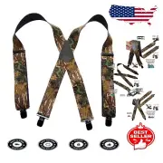 Durable 48" Break-Up Camoflage Suspenders with Patented No-Slip Clips for Men