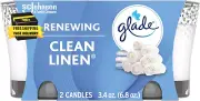 Candle Jar, Air Freshener, Clean Linen, 3.4 Oz, 2 Count ⭐️⭐️⭐️⭐️⭐️