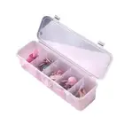 Five Grids Compartment Storage Box Transparent Hair Clip Organizer