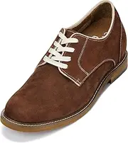 [CALTO] Men's Invisible Height Increasing Elevator Shoes - Lace-up Premium Leather Casual Derby - 3 Inches Taller