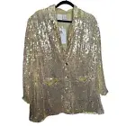 Roaman’s Gold Sequin Button Front Blazer Size 20 Vintage