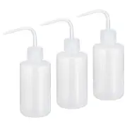 3Pcs 250ml Wash Bottle Plastic Squeeze Bottle Narrow Mouth Bottle Clear