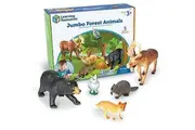 Learning Resources Jumbo Forest Animals - 5 Pieces, Ages 3+ Pretend Play Animals for Toddlers, Preschool Learning Toys, Kids Play Animal Figures, Zoo Animals