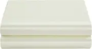 Satin Flat Sheet Only, Queen Flat Sheet, 1 - Piece Ivory Top Sheet, Extra Soft Silk Flat Bed Sheets Sold Separately Queen - Ivory