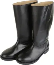 Genuine Leather Boots High Knee Army Officers Riding Leather Black Shoes