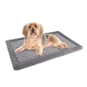 Dog Crate Pad 24x17 inch Gray Memory Foam Dog Bed Mat for Small Dog Cat Grey