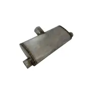 Redback Muffler - Single 3" In Twin 2.5" Out 20" Mega Flow 409 Stainless Steel