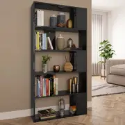 NNEVL Book Cabinet/Room Divider High Gloss Black 80x24x159 cm Chipboard
