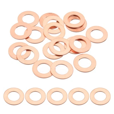 18PCS M10 Copper Washers, M10x18x1mm Copper Crush Washer Metric Flat Washers