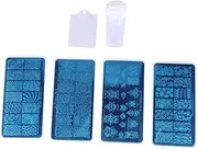 IWOWHERO Nail Art Stamping Kit 20 Patterns Steel Nail Plates Stamps for Home Manicure