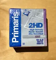 Primaris 2HD 3.5" Disks Diskettes 1.44MB 10-Pack IBM formatted - New/ Sealed