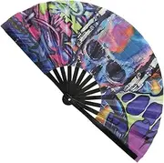[Generic] Hand Held Fans Foldable | Large 13 Inch Folding Hand Popping Fans | Decorative Foldable Craft, Dancing Supplies, Home Decoration For Party Favors