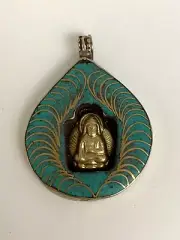 Tibetan pendant Buddha Pendant Turquoise Pendant