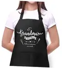 Funny Aprons for Grandma Women-Grandma's Kitchen Adjustable Apron with Pockets