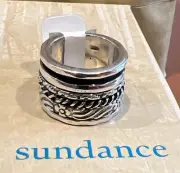 NWT Sundance Catalog Sterling Silver Wide “Four Paths Spinner Ring” Size 6 $248