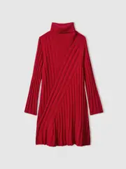 Reiss Red Cady 13-14 yrs Knitted Roll Neck Dress (E52501) | $155