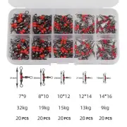 100pcs Fishing Snap Swivel 3 Way Barrel Swivel Ring Fishhook Lure Line Connector