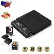 Compact Black Mirror Coffee Scale - Rechargeable with Timer & Flow Rate Feature