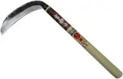 Wakajishi Steel Grass Sickle w/ Wooden Handle KAMA 180mm From Japan
