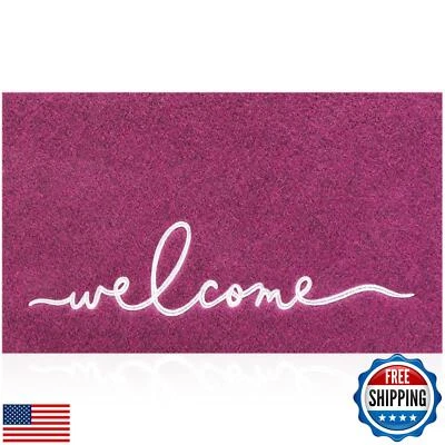 MWAZZLL Purple Door Mat Anti Slip Welcome Mats for Front Door Durable Easy to