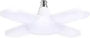 LED Garage Light B22 Deformable 60W, Workshop Ceiling Lighting BC Bayonet Cap Cool White Daylight with 4 Adjustable Panels, High Bay Lamp for Loft, Warehouse, Basement, Kitchen, Market, Porch