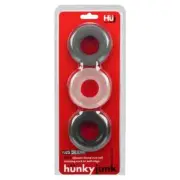 Hunky Junk - HUJ 3 Pack Penis Rings Tar Multicoloured