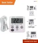 Compact Digital Freezer & Fridge Thermometer with Max/Min Alarm for Food Safety