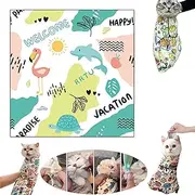 Cat Grooming Wrap for Cutting Nails - Adjustable Anti-Scratch Restraint Bag for Nail Clipping (E, Medium)