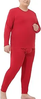 [Generic] Men's Thermal Underwear Long Johns Set,Plus Size Stretch Base Layer Set for Cold Weather L-5XL