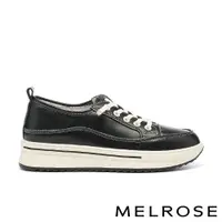 在飛比找AS女鞋優惠-MELROSE 美樂斯 簡約日常閃鑽彈性鞋帶牛皮厚底休閒鞋－