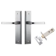 Annecy Lever Stepped Backplate Passage Kit Brushed Chrome