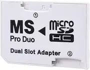 CABLEPELADO Micro SD to Memory Stick Pro Duo Dual Adapter, Converter Compatible up to 64 GB