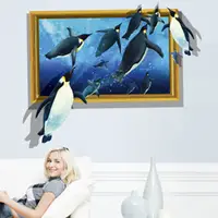 在飛比找PChome24h購物優惠-《Stylelife》3D立體牆貼-企鵝家族