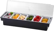Condiment Serving Container with 4/5/6 Removable Compartment Food & Condiment Dispenser Ice Cooled Condiment Serving Container Ice Cooled Condiment Caddy for Home Work or Restaurant (6 squares)