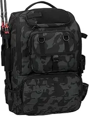 onedayHI Fishing Backpack with Rod Holders,40L Large Water-Resistant Fishing Tackle Bag with Cooler,Tackle Box Backpack,Black