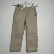DKNY boys Size 6 Tan Pants Elastic Waist Draw String NWT Pull On
