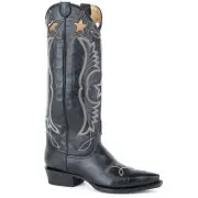 Women's Stetson Celeste Leather Boots Handcrafted Black
