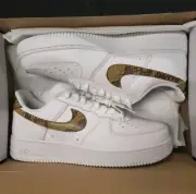 Rare Nike Air Force 1 low snake craft Brown Gold Retro white 9.5 SB dunk