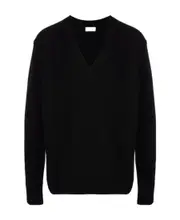 Logo knitted pullover S Black