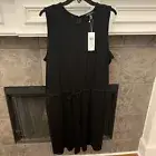 NWT Eileen Fisher Black Tencel Jersey Crew Neck short Jumpsuit Size XL