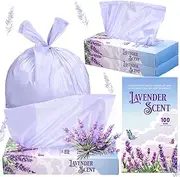Teenyyou 200 Count Disposable Diaper Sacks Lavender Scented Hygiene Bags Discreet Waste Disposal for Adult Briefs & Feminine Products, Diaper Disposal or Pet Waste Bags with Easy-to-tie Tabs