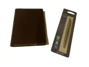 Parker Jotter Stainless Steel Gold Trim Ballpoint Pen + New Gold/Brown Notebook