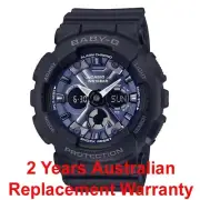 CASIO BABY-G ANALOG DIGITAL WATCH BA-130-1A2 BLACK BLUE BA130-1A2 2Y WARRANTY