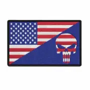 American USA Flag Embroidered Applique Iron-On or Hook & Loop PatchExplorer